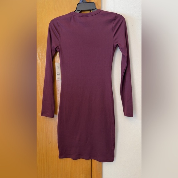 No Boundaries Dark Cherry Long Sleeve Dress - Picture 2 of 7